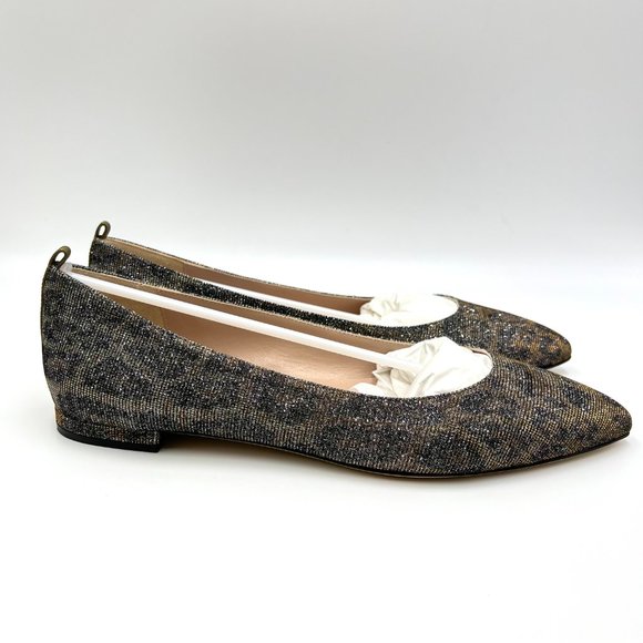 SJP Sarah Jessica Parker Womens Size 37 7 Leopard Shimmer Ballet Flats Shoes - Picture 4 of 15